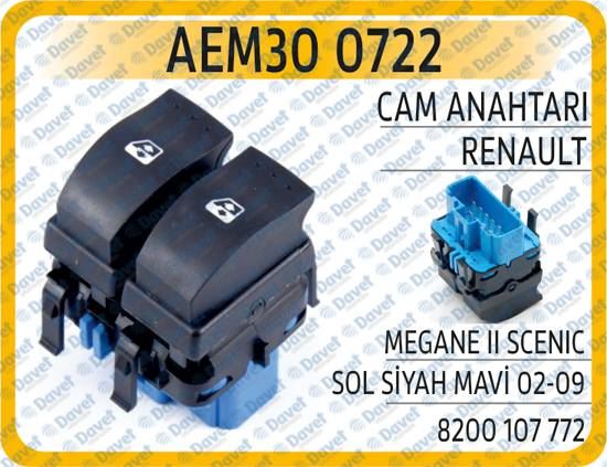 AEM 300722 Cam Anahtari Renault Megane Ii Scenic Sol Siyah